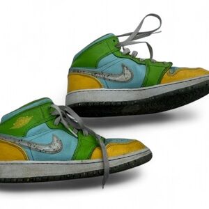 Multicolored Custom Kids Jordan 1's